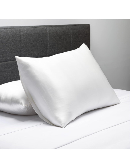 Funda de almohada de seda pura Fishers Finery 25mm Blanco