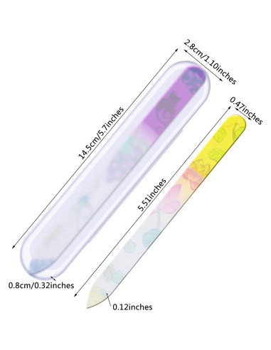 Mudder 8 Limadoras de Uñas de Vidrio con Fundas Coloridas