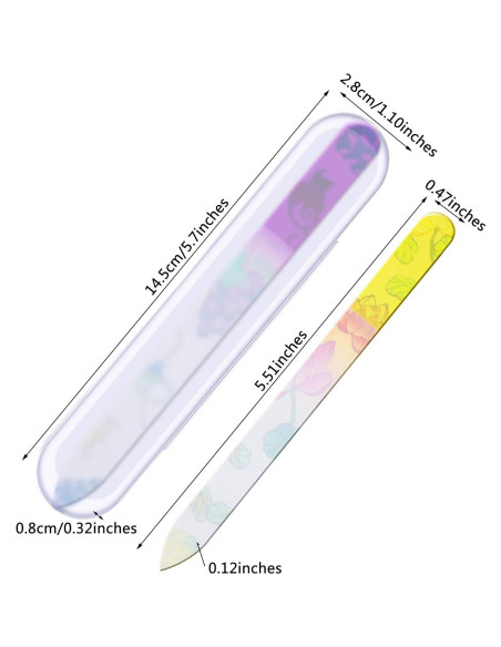 Mudder 8 Limadoras de Uñas de Vidrio con Fundas Coloridas