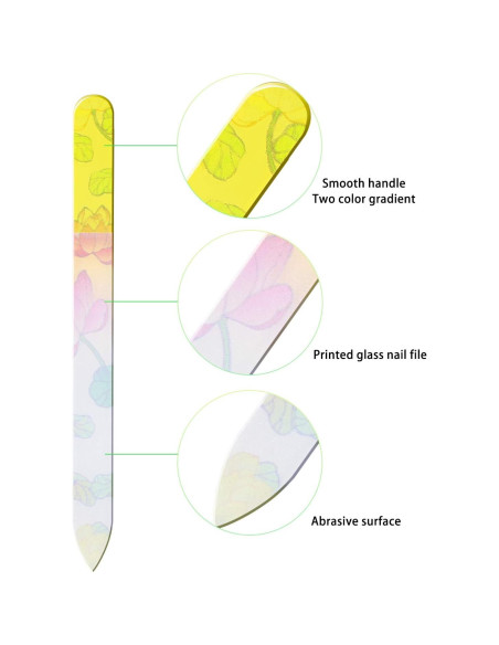 Mudder 8 Limadoras de Uñas de Vidrio con Fundas Coloridas