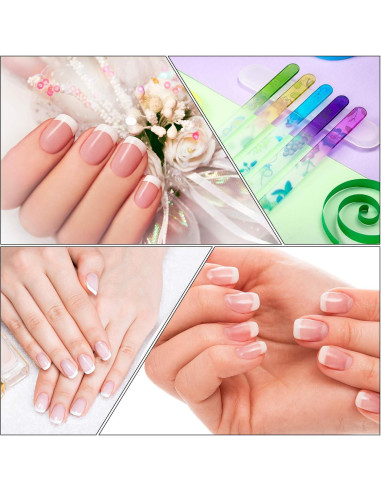 Mudder 8 Limadoras de Uñas de Vidrio con Fundas Coloridas