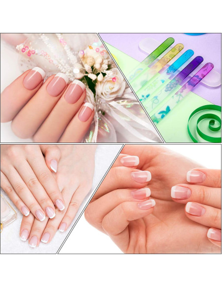 Mudder 8 Limadoras de Uñas de Vidrio con Fundas Coloridas