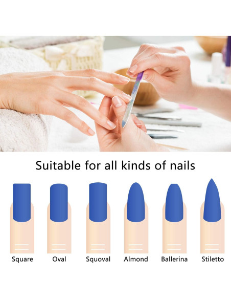 Mudder 8 Limadoras de Uñas de Vidrio con Fundas Coloridas