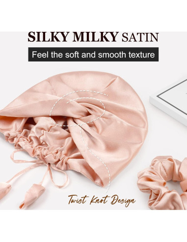 Bonete de Satén Reversible PARISBELLA para Dormir Rosa