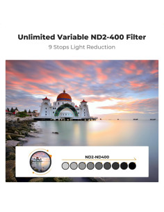 Filtro ND Variable K&F Concept 37mm ND2-400 Vidrio AGC 2