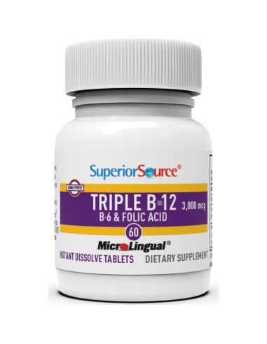 Suplemento Vitamina B12 3000 mcg Superior Source - 60 Tabletas