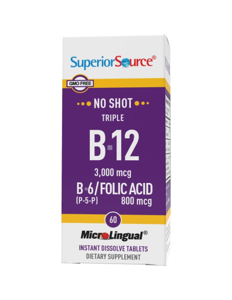 Suplemento Vitamina B12 3000 mcg Superior Source - 60 Tabletas