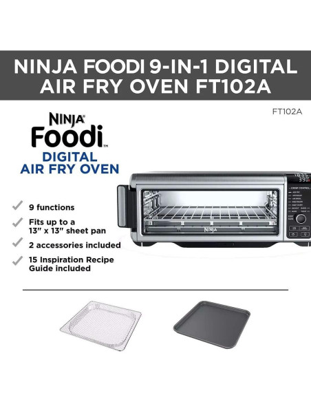 Horno Digital Ninja Foodi 9 en 1 Acero Inoxidable 1800W
