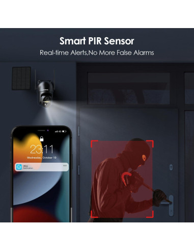 Cámara de Seguridad Solar SEHMUA 2K Inalámbrica Exterior