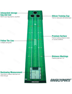 Tapete de Golf Portátil GOODLYSPORTS 228,6x45,7cm con Pelotas 2