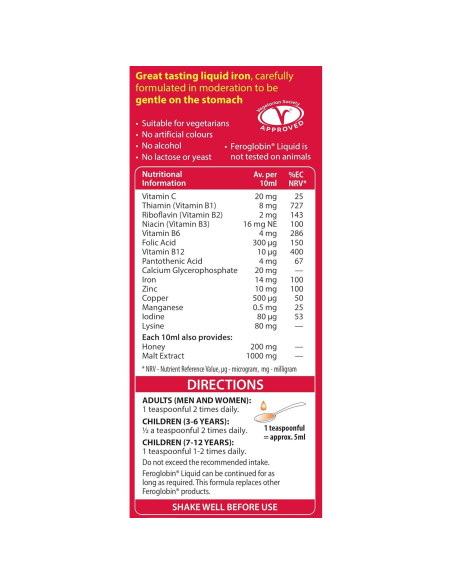 Feroglobin Líquido de Hierro 250ml - Suplemento Vitalidad