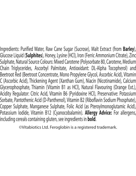 Feroglobin Líquido de Hierro 250ml - Suplemento Vitalidad