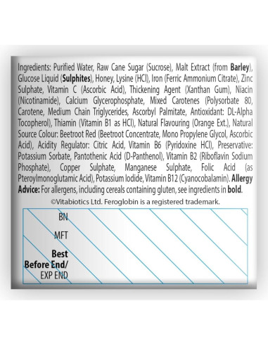 Feroglobin Líquido de Hierro 250ml - Suplemento Vitalidad