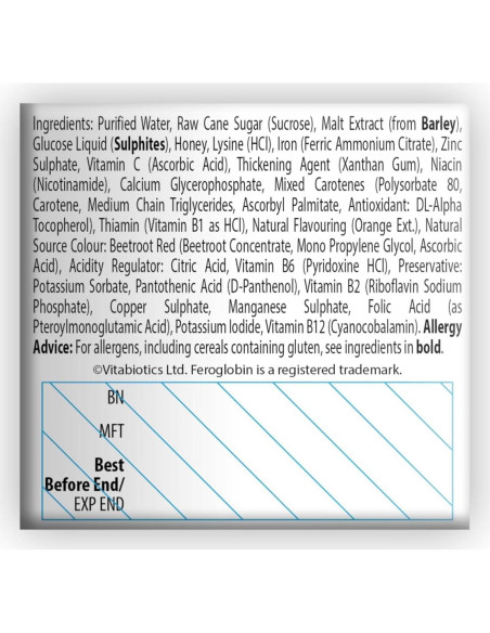 Feroglobin Líquido de Hierro 250ml - Suplemento Vitalidad