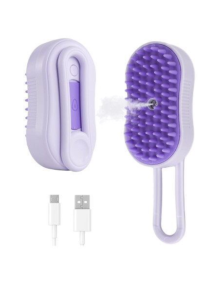 Cepillo de Vapor para Gatos 4 en 1 Baytion Púrpura