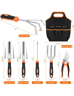 Juego de Herramientas de Jardinería CHRYZTAL 7 en 1 Acero Inoxidable 2