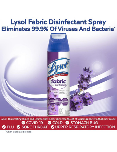 Lysol Spray Desinfectante para Telas 450ml - Lavanda