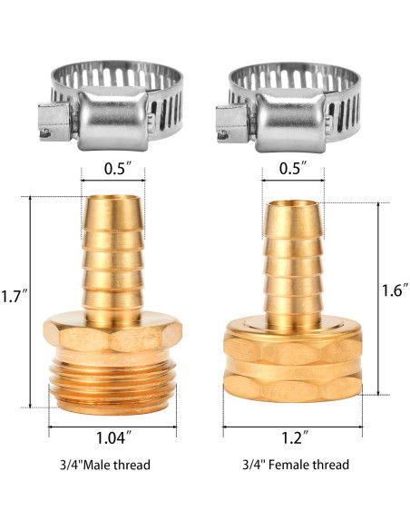 Kit de Conector de Manguera Sanpaint 1/2" con Abrazaderas