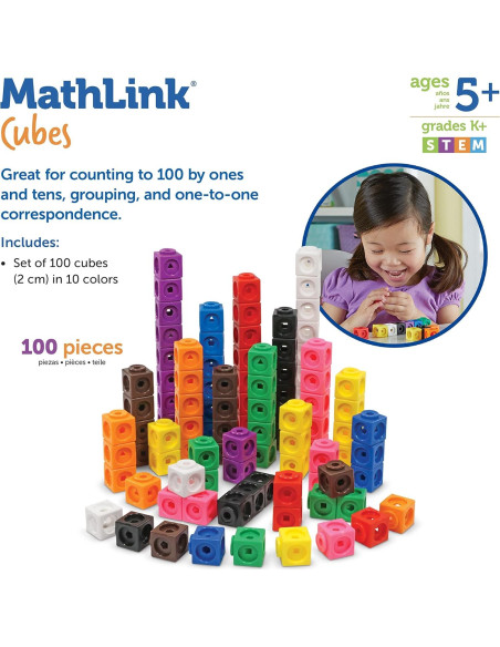 Cubos MathLink Learning Resources - Set 100 Cubos STEM 5+