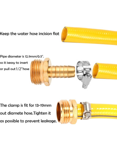 Kit de Conector de Manguera Sanpaint 1/2" con Abrazaderas