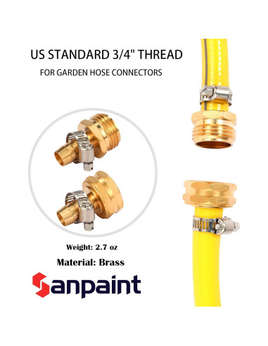 Kit de Conector de Manguera Sanpaint 1/2" con Abrazaderas