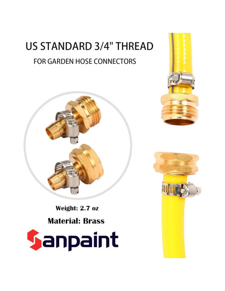 Kit de Conector de Manguera Sanpaint 1/2" con Abrazaderas