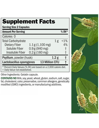 Fibermucil Andrew Lessman 180 Cápsulas de Psyllium - Salud Digestiva