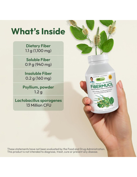 Fibermucil Andrew Lessman 180 Cápsulas de Psyllium - Salud Digestiva