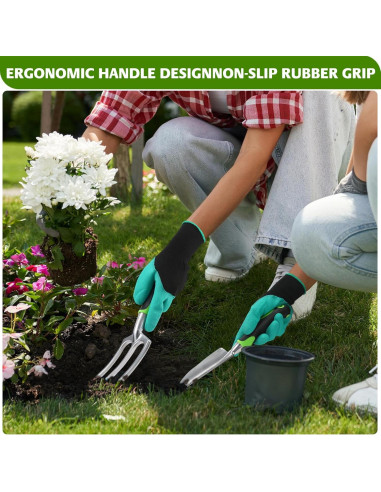 Set de Herramientas de Jardín JMOO 8 Piezas Ergonómicas