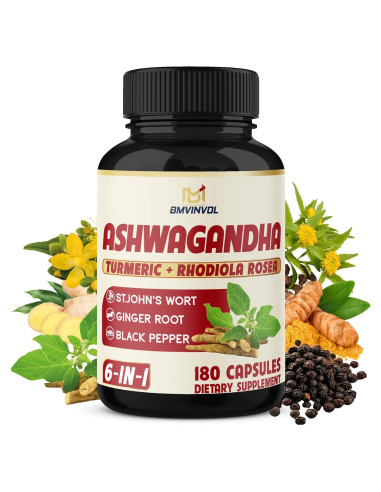 Cápsulas de Ashwagandha BMVINVOL 180 Veganas - Suplemento Herbal