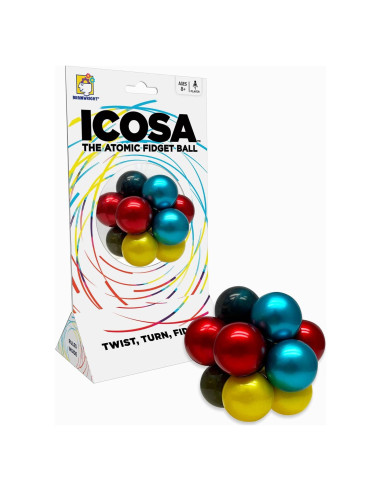 Brainwright ICOSA Bola Antiestrés Atómica 20cm Colores Vibrantes