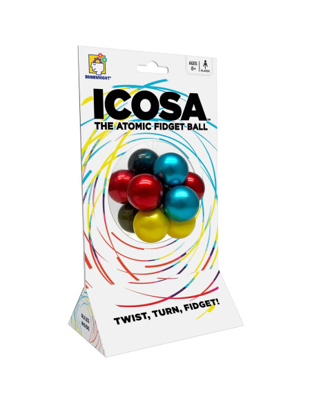 Brainwright ICOSA Bola Antiestrés Atómica 20cm Colores Vibrantes