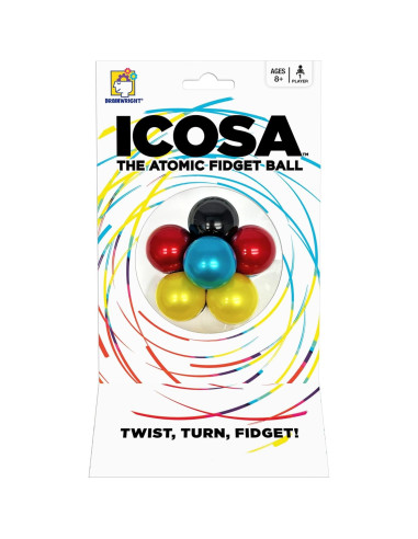 Brainwright ICOSA Bola Antiestrés Atómica 20cm Colores Vibrantes
