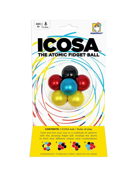 Brainwright ICOSA Bola Antiestrés Atómica 20cm Colores Vibrantes