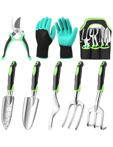 Set de Herramientas de Jardín JMOO 8 Piezas Ergonómicas