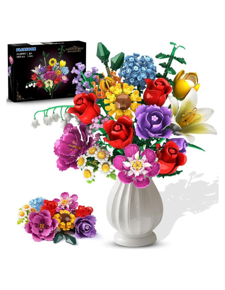 Juego de Construcción Ramo de Flores PLAXSOON 1015 Piezas