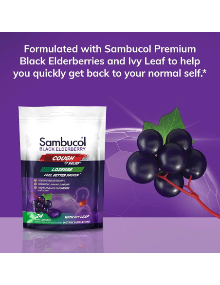 Caramelos para la tos Sambucol - 24 unidades, eucalipto