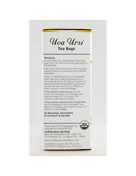 Té de Uva Ursi Orgánico Celebration Herbals 24 Bolsitas 0.01 kg