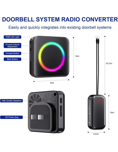 Timbre Inalámbrico PHYSEN B22 Compatible con Blink - 1 Extensor