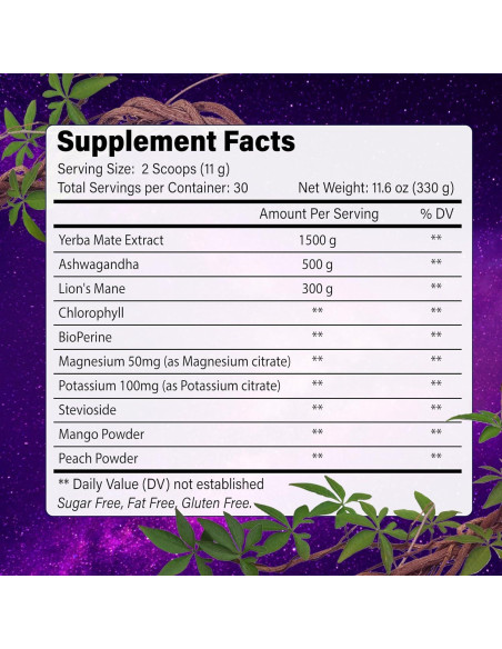 Yerba Mate Instantáneo BloomBoost 330g - Sabor Durazno Mango