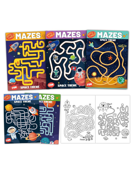 Set de 6 Libros de Laberintos Espaciales para Niños