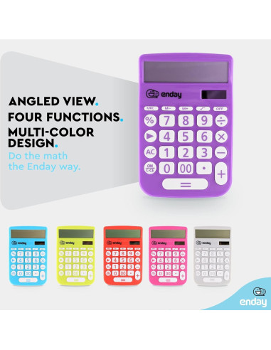 Calculadora Básica Enday 12 Dígitos Solar Púrpura
