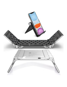 Teclado Bluetooth Plegable iClever BK03, Ultra Delgado, USB-C