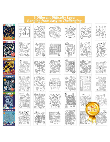 Set de 6 Libros de Laberintos Espaciales para Niños