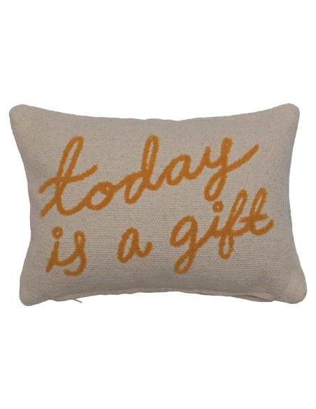 Almohada Lumbar de Algodón Bordada Creative Co-Op 36.83x24.13cm