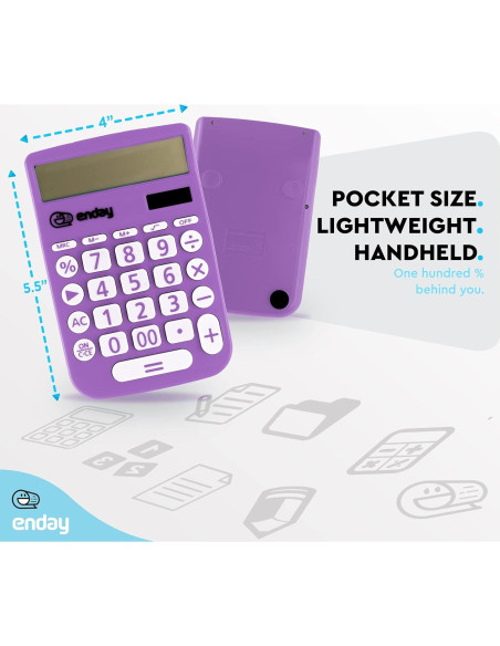 Calculadora Básica Enday 12 Dígitos Solar Púrpura