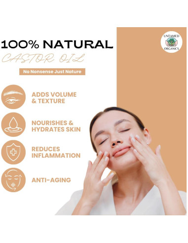 Aceite de Ricino Orgánico Roll On Untamed 30ml - Hidratante y Crecimiento