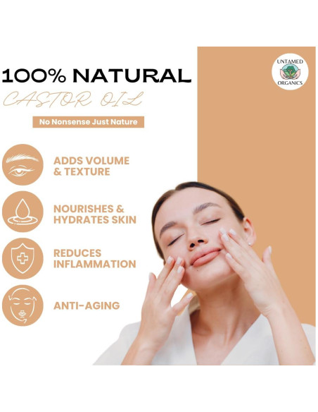 Aceite de Ricino Orgánico Roll On Untamed 30ml - Hidratante y Crecimiento