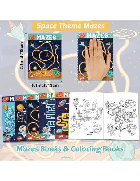 Set de 6 Libros de Laberintos Espaciales para Niños