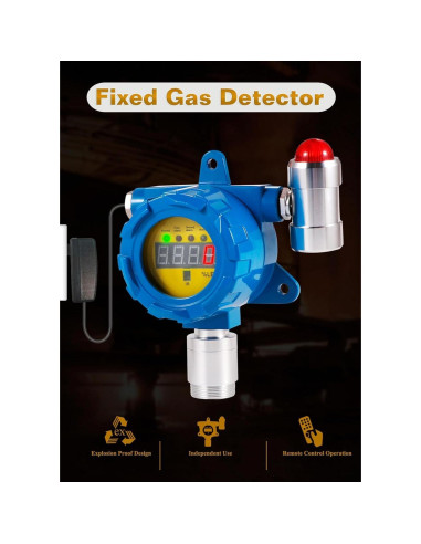 Detector de Gas Industrial Whappocco O2 0-30% Control Remoto